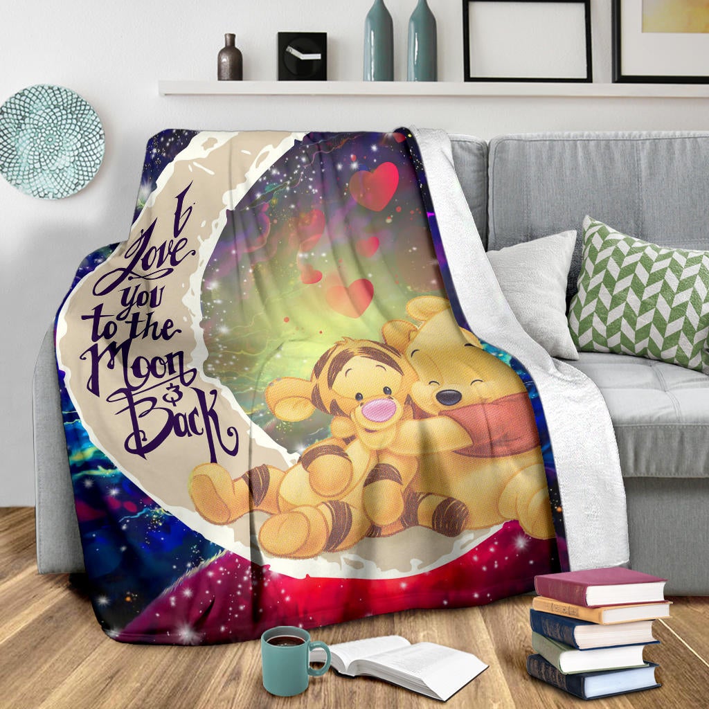 Winnie The Pooh Love You To The Moon Galaxy Premium Blanket