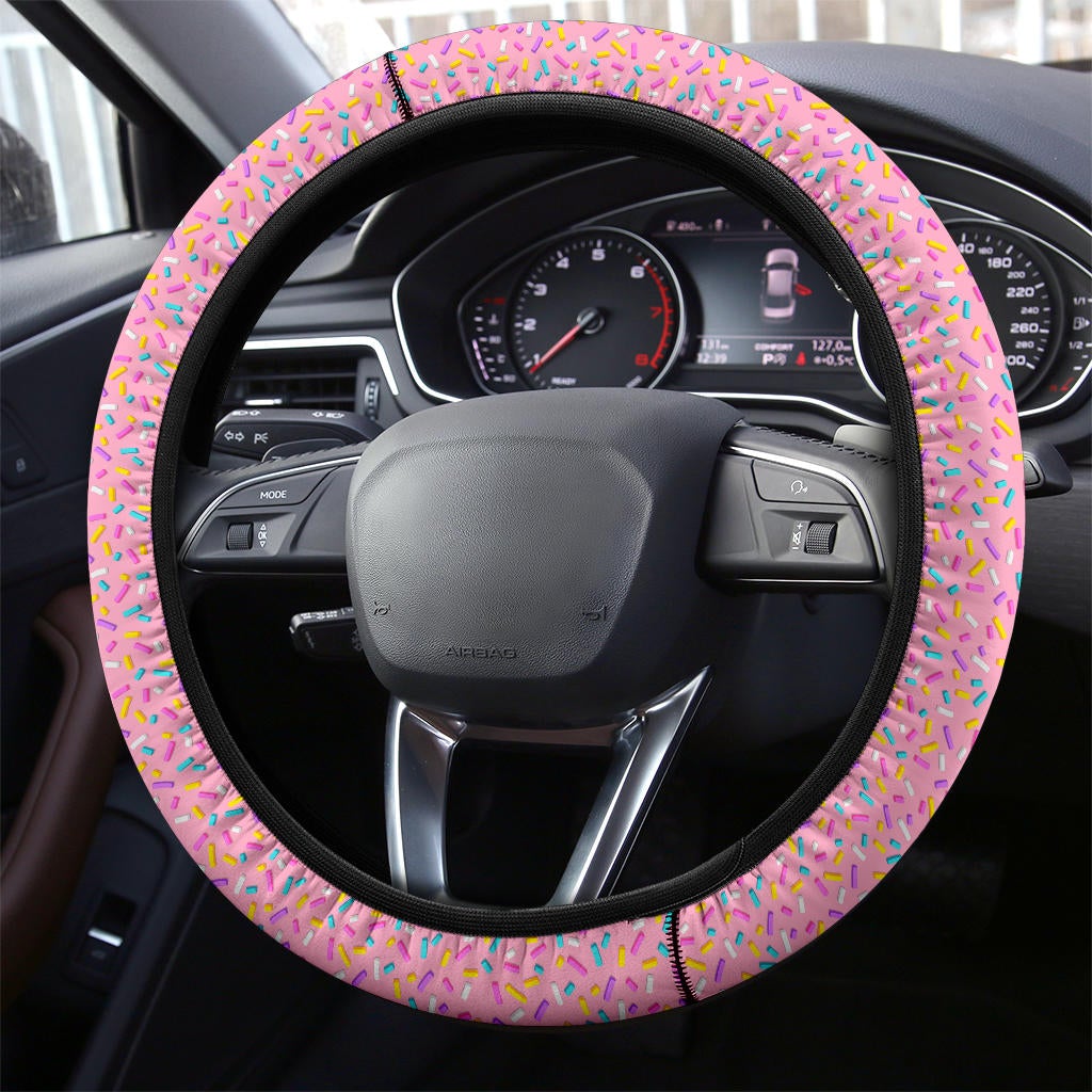 Pink Donut Premium Car Steering Wheel Cover