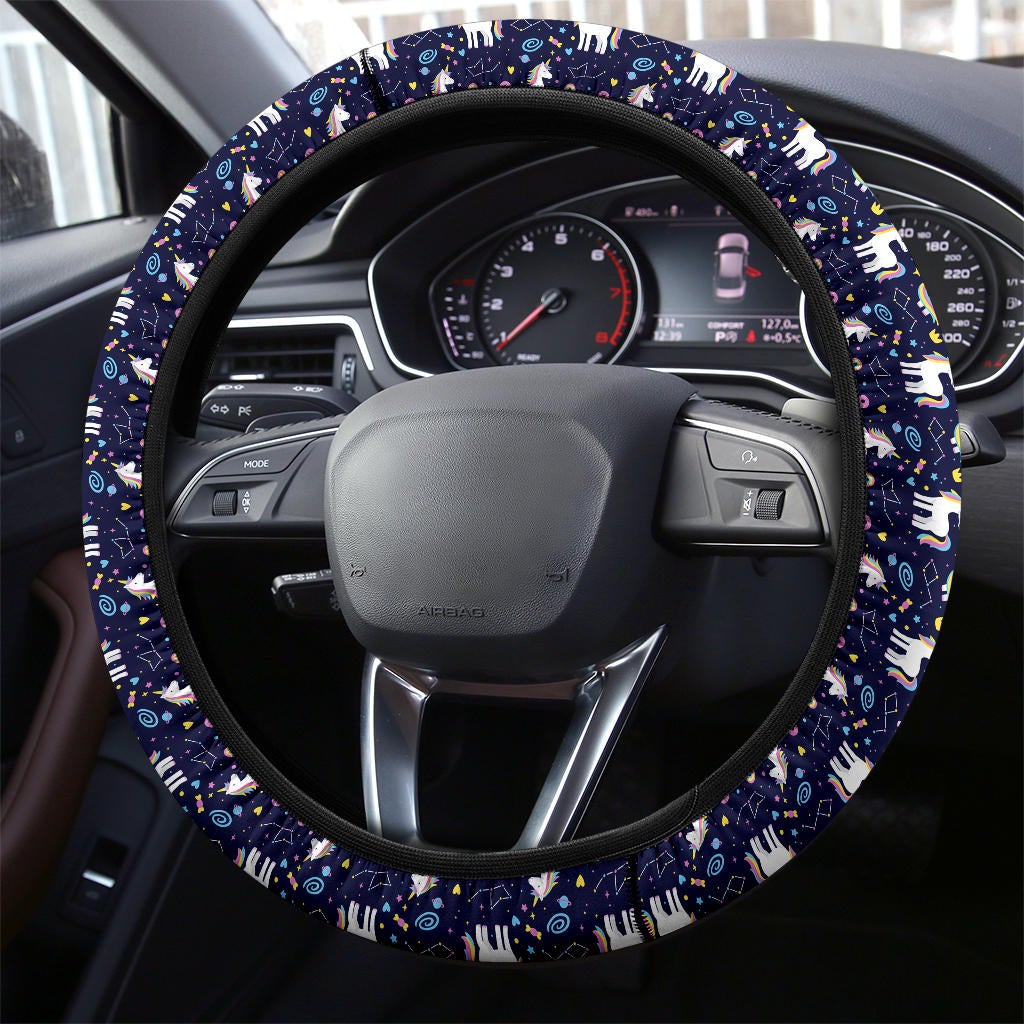 Unicorn Donut Premium Car Steering Wheel Cover