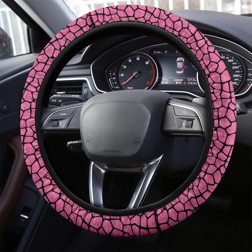 Pink Girafee Premium Car Steering Wheel Cover