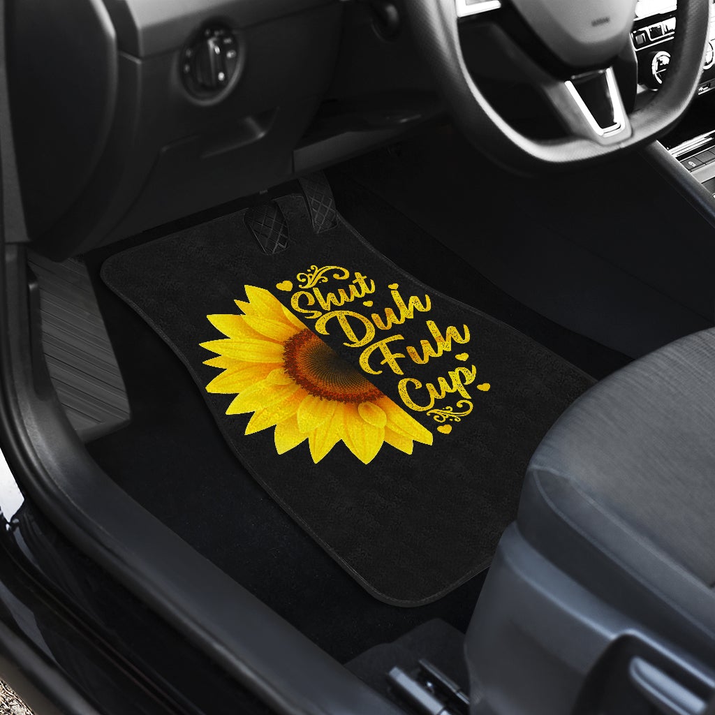 Sunflowers Shut Duh Fuh Up Front And Back Car Mats (Set Of 4)