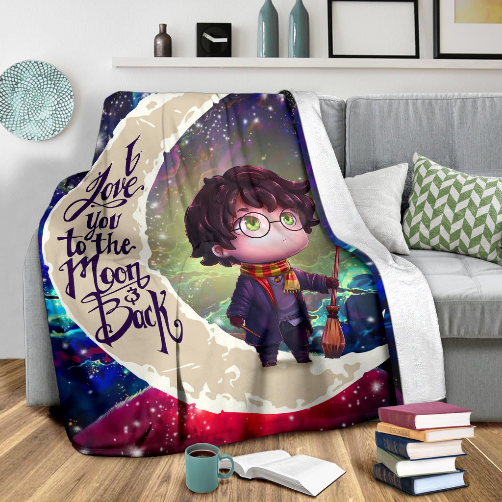 Harry Potter Chibi Love You To The Moon Galaxy Premium Blanket