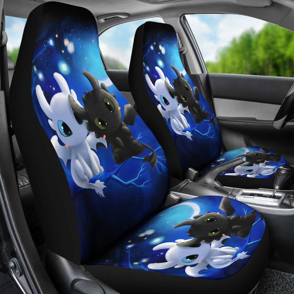 Toothless Night Fury Vs Light Fury Car Premium Custom Car Seat Covers Decor Protectors