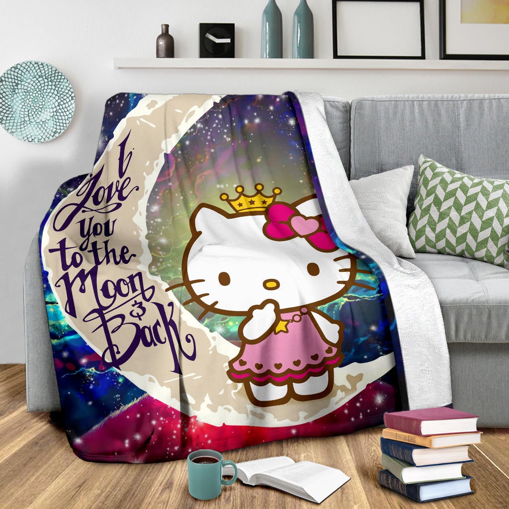 Hello Kitty Love You To The Moon Galaxy Premium Blanket