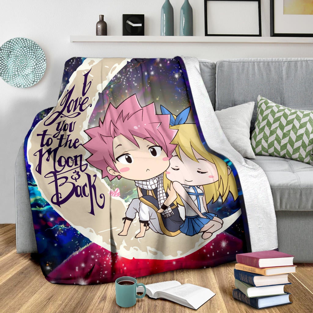 Natsu Fairy Tail Anime Love You To The Moon Galaxy Premium Blanket