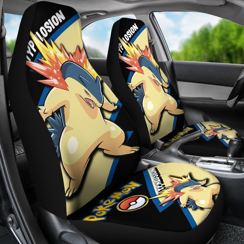 Typhlosion Car Seat Covers Custom Anime Pokemon Car Accessories