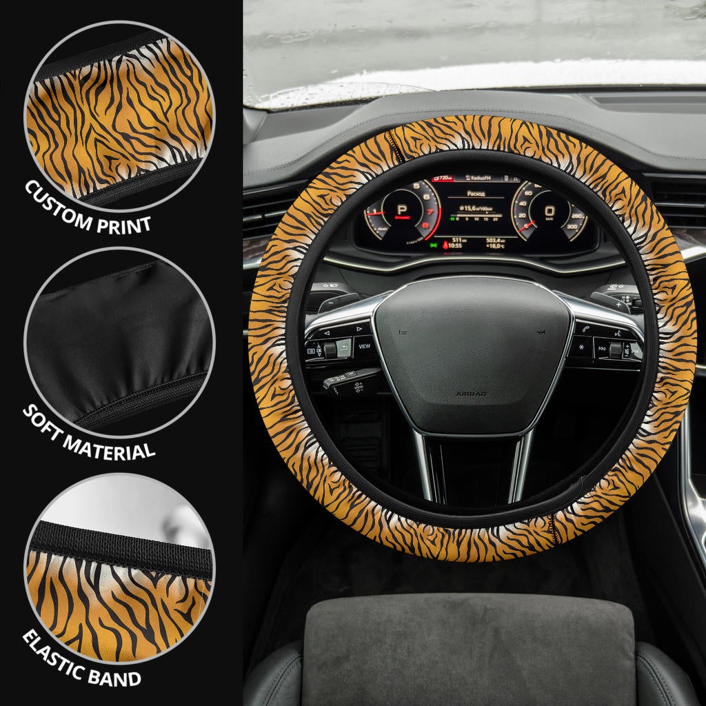 Tiger Skin Premium Car Steering Wheel Cover