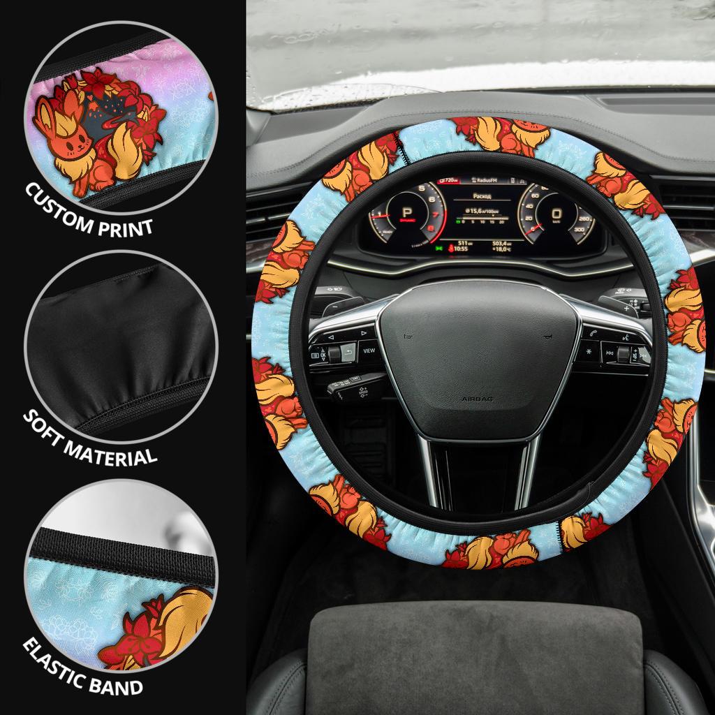 Flareon Pokemon Car Steering Wheel Cover