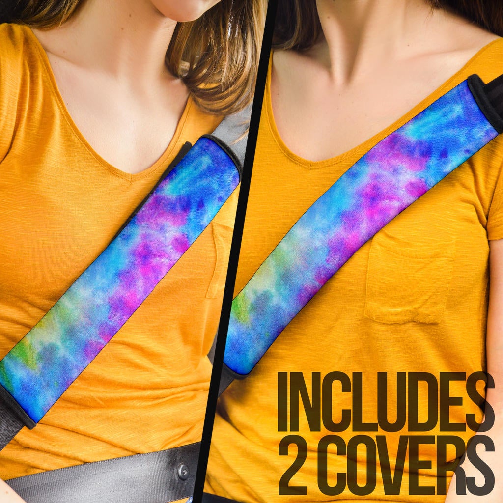 Tie Dye Colorful Premium Custom Car Seat Belt Covers