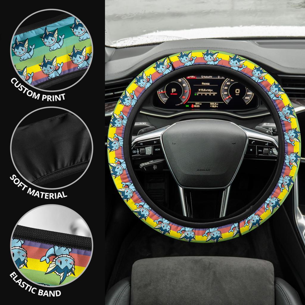 Vaporeon Pokemon Anime Custom Car Steering Wheel Cover