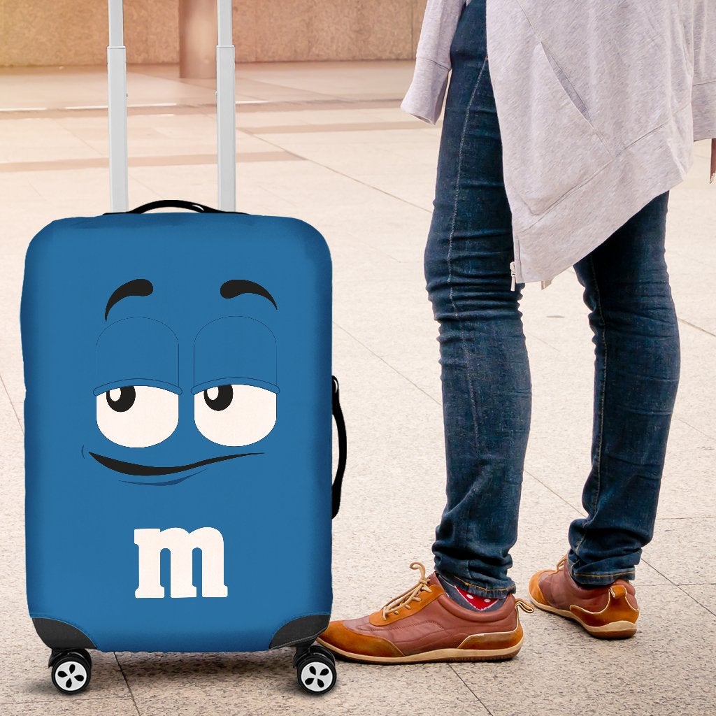 M&M Chocolate Blue Luggage Cover Suitcase Protector