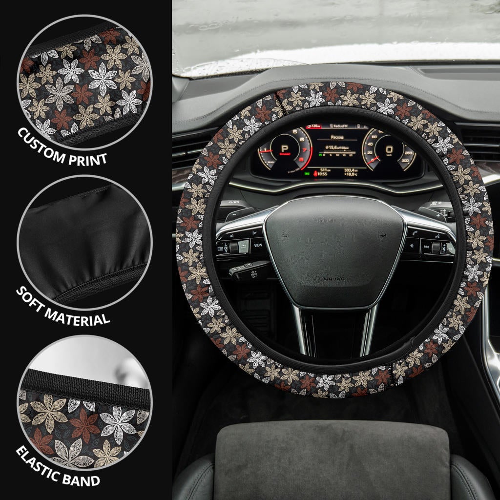 Vintage Flowers Premium Car Steering Wheel Cover