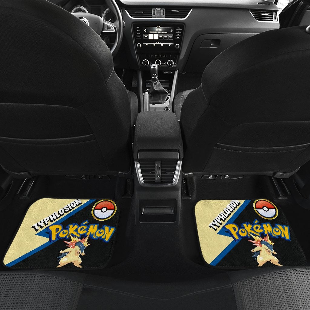 Typhlosion Car Floor Mats Custom Anime Pokemon Car Interior Accessories