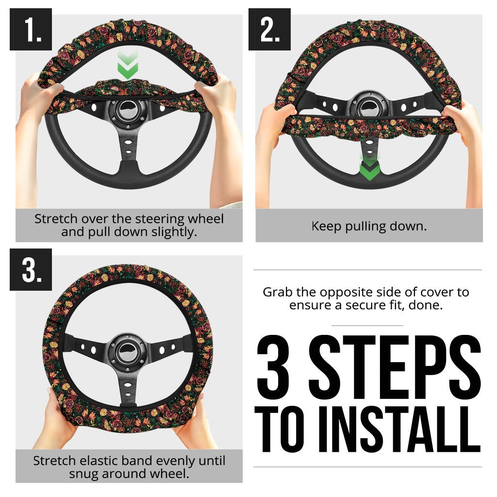 Tropical Forest Premium Car Steering Wheel Cover