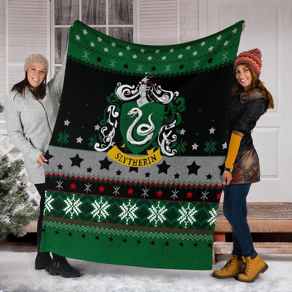 Harry Potter Slytherin Sign Ugly Christmas Custom Blanket Home Decor