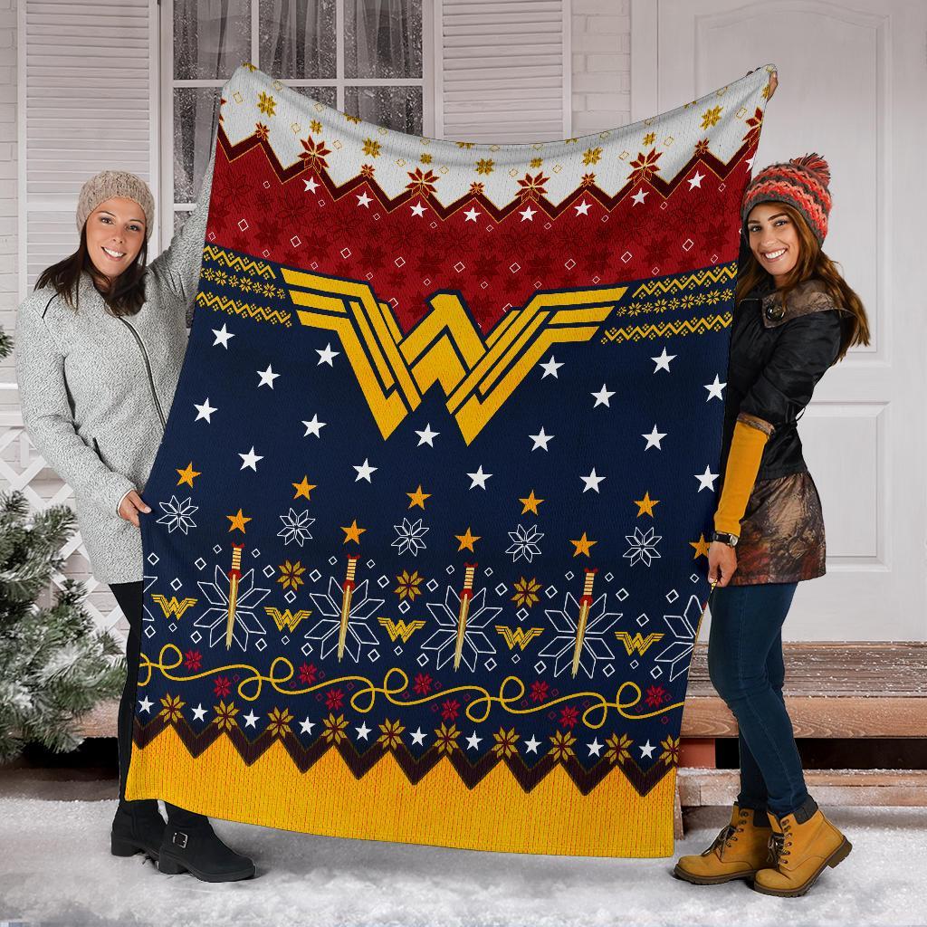 Wonder Woman Ugly Christmas Custom Blanket Home Decor