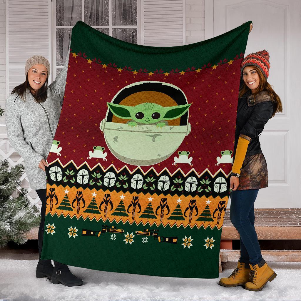 Star Wars Baby Yoda Ugly Christmas Custom Blanket Home Decor