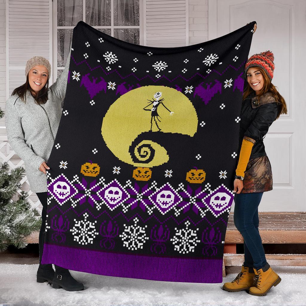 Jack Skellington Ugly Christmas Custom Blanket Home Decor