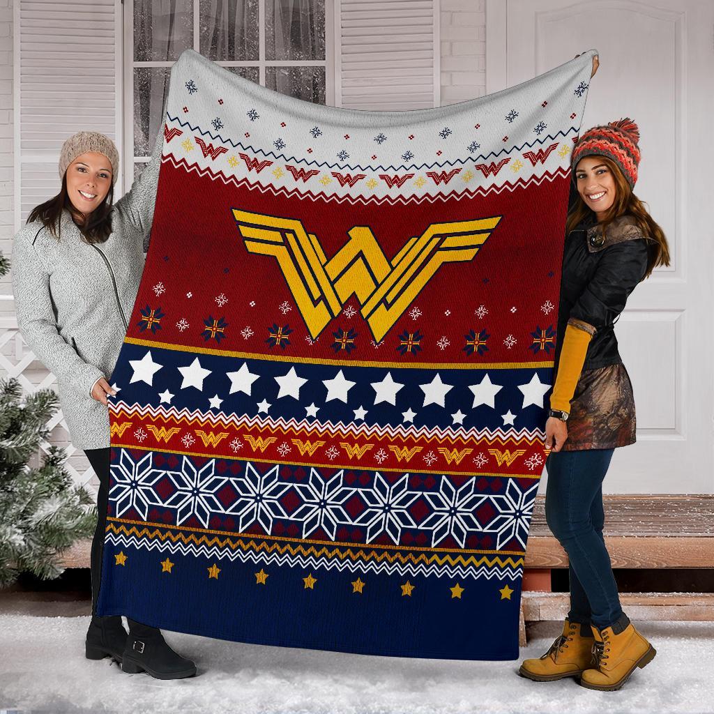 Wonder Woman Signal Ugly Christmas Custom Blanket Home Decor