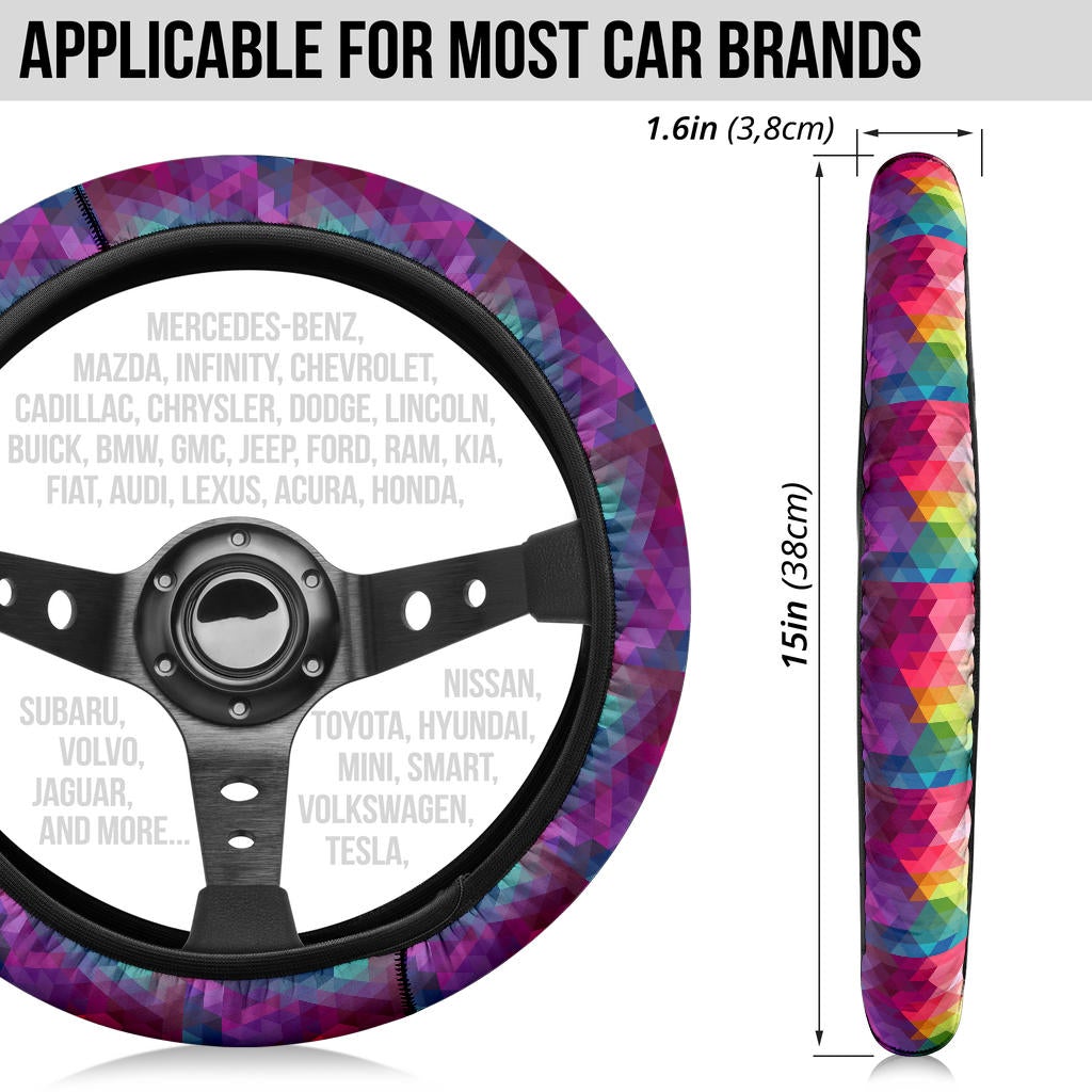 Triangle Background color Premium Car Steering Wheel Cover