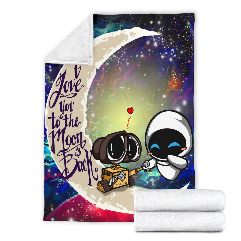 Wall - E Couple Love You To The Moon Galaxy Premium Blanket