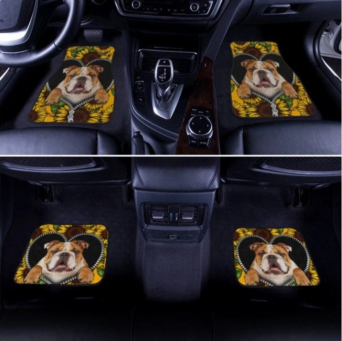 Sunflower Bulldog Car Floor Mats Idea Car Decoration