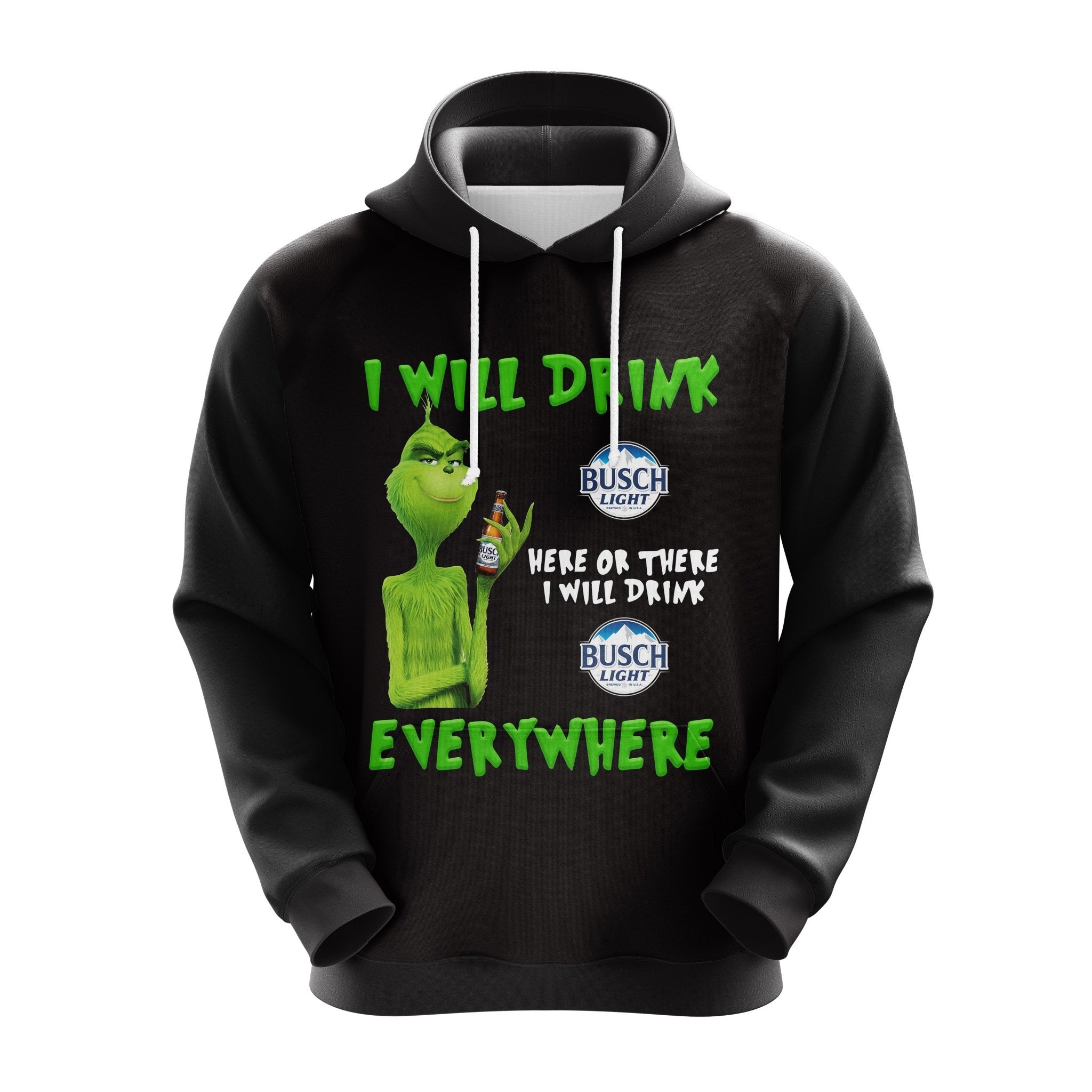 Grinch Drunk Busch Beer Christmas Cute Noel Mc Ugly Hoodie Amazing Gift Idea Thanksgiving Gift