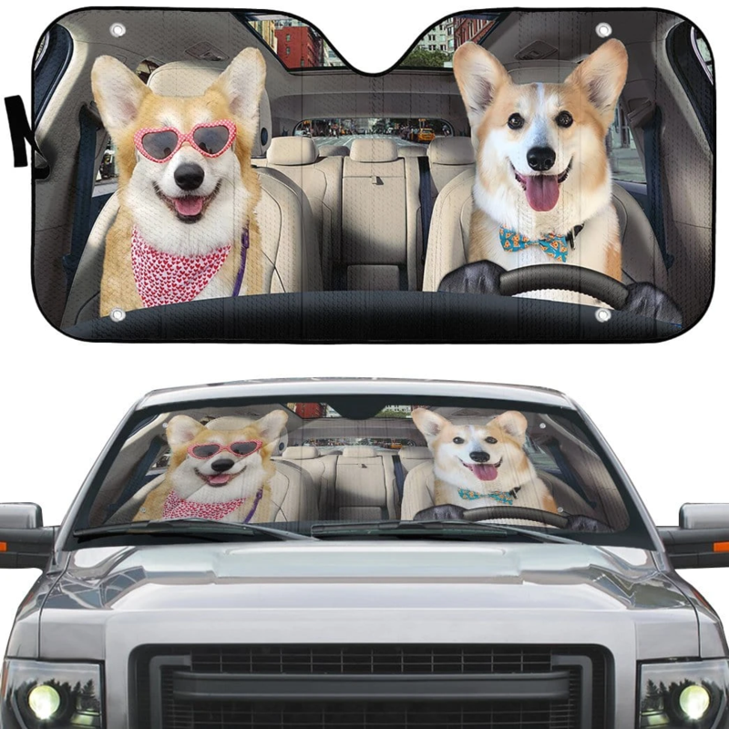 Love Corgi Dogs Car Sunshade Gift Ideas 2021