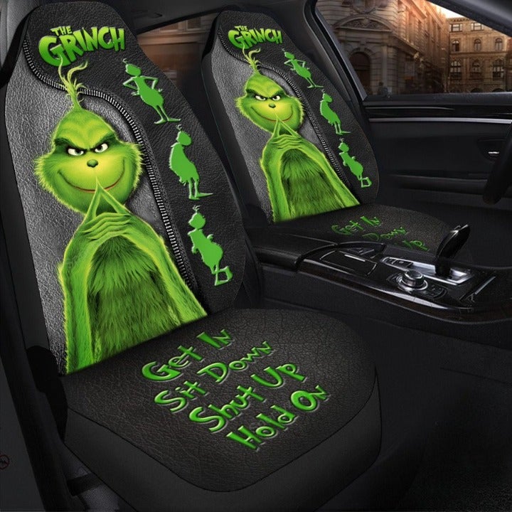 The Grinch Get In Sit Down Shut Up Hold On Christmas Car Seat Covers