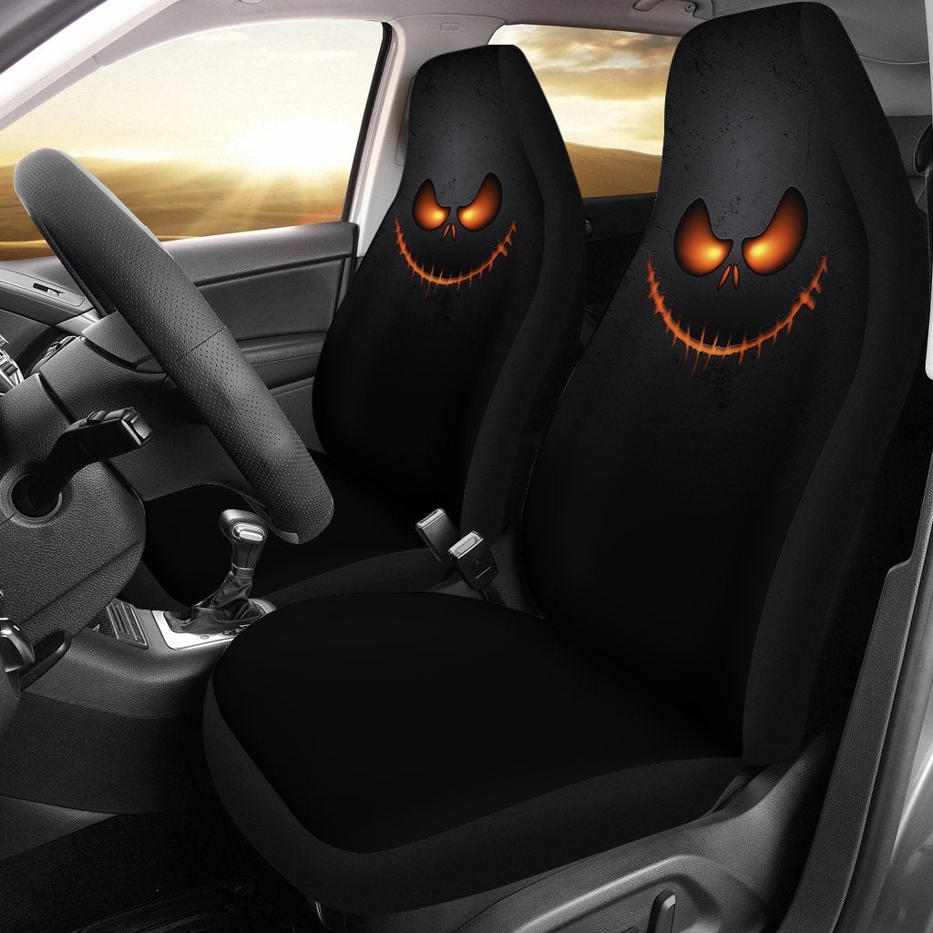 Jack Skellington Face Car Premium Custom Car Seat Covers Decor Protectors