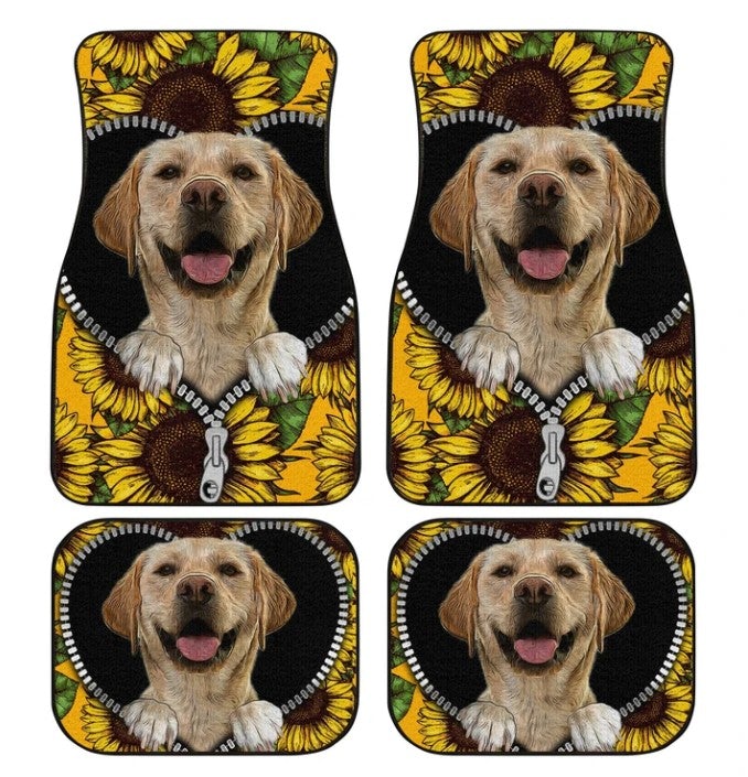 Sunflower Labrador Retriever Car Floor Mats Funny Gift Idea