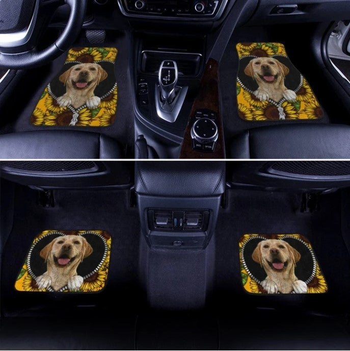 Sunflower Labrador Retriever Car Floor Mats Funny Gift Idea
