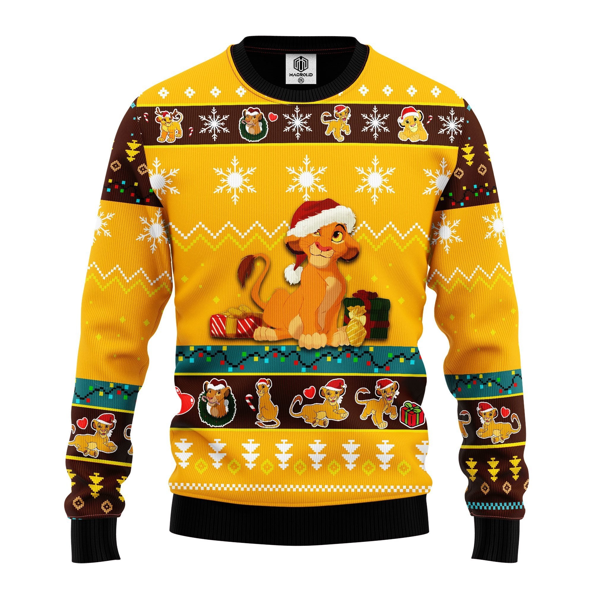 Lion King Simba Ugly Christmas Sweater Yellow 1 Amazing Gift Idea Thanksgiving Gift