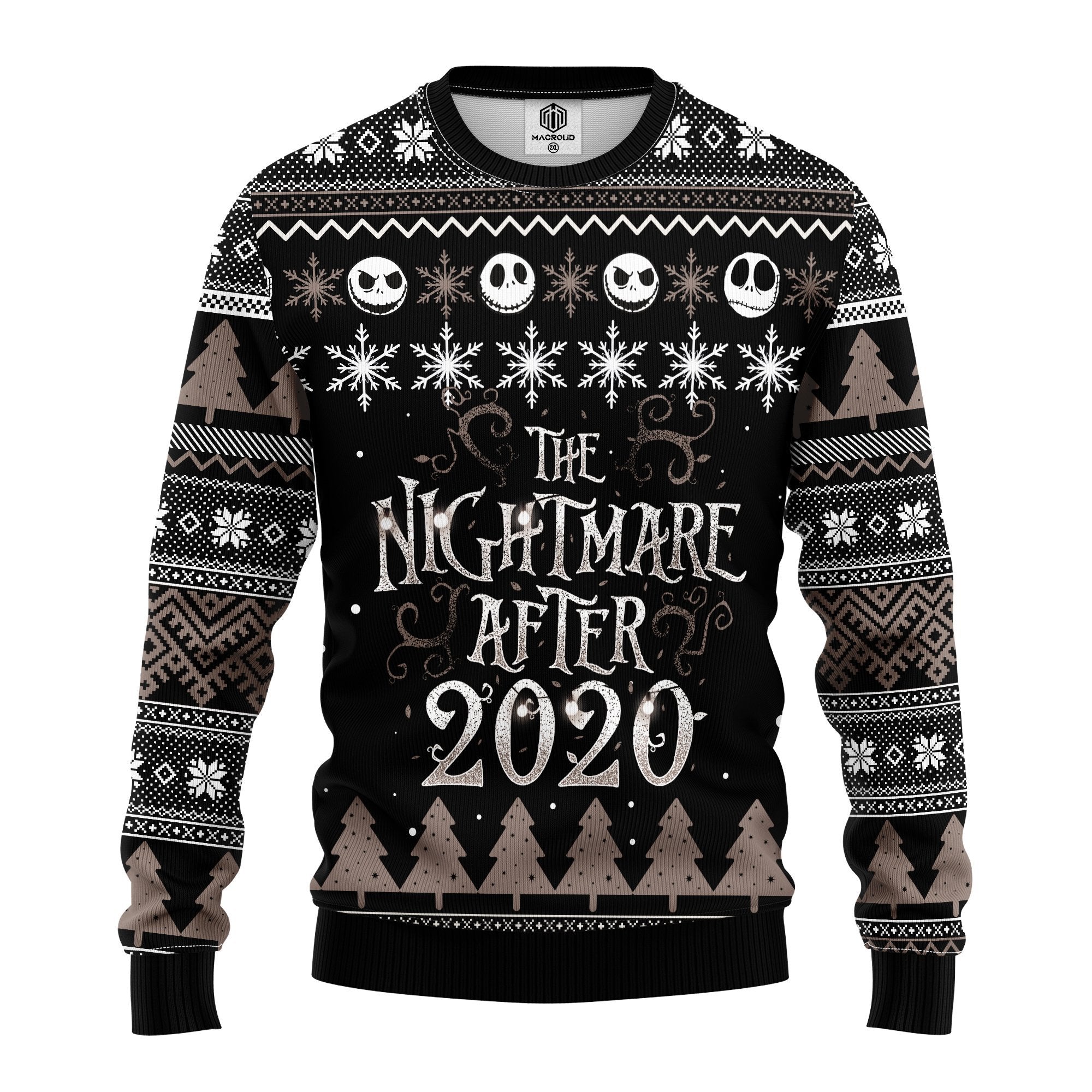 B&W Nightmare Before 2021 Ugly Christmas Sweater Amazing Gift Idea Thanksgiving Gift