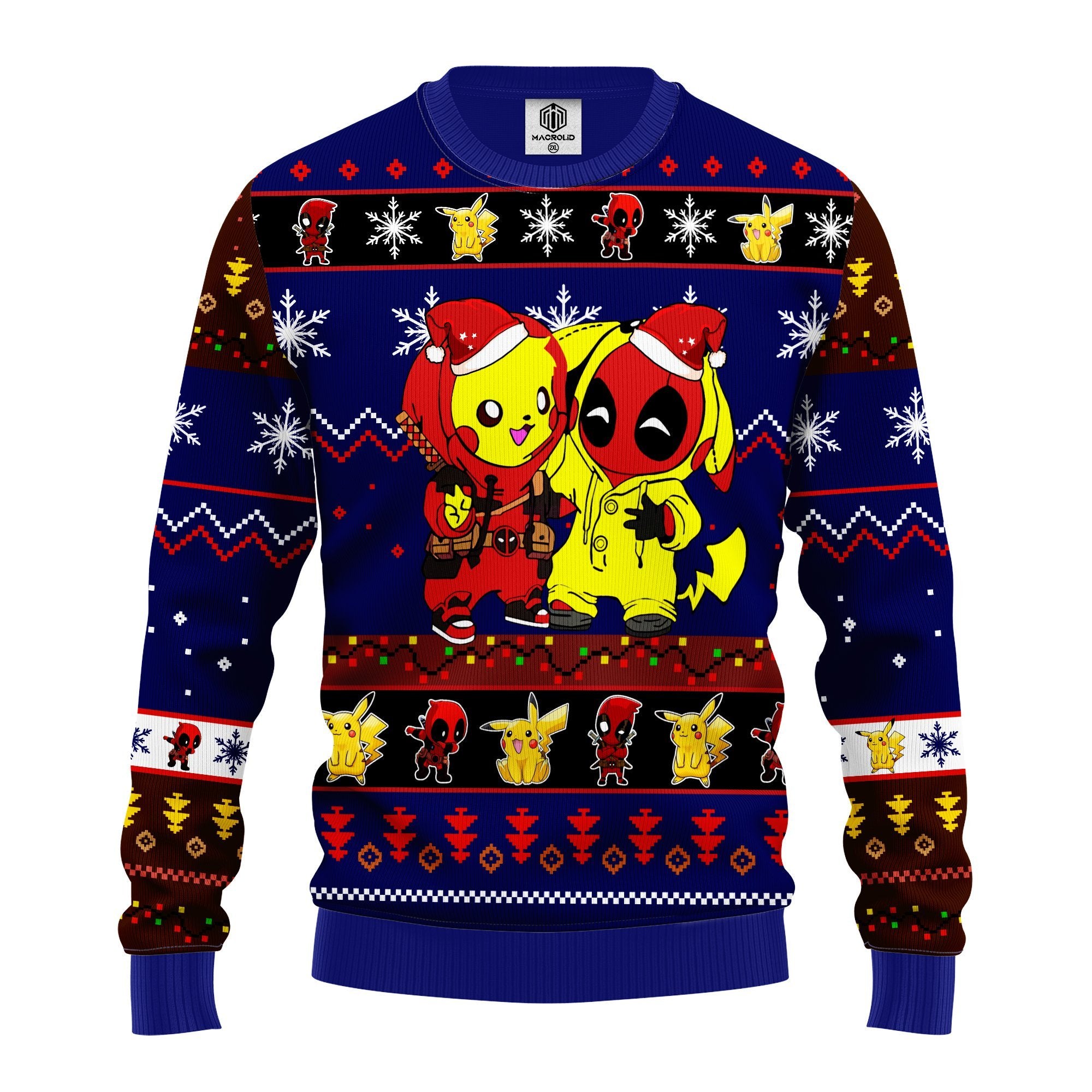 Pikachu Deadpool Christmas Sweater Blue 1 Amazing Gift Idea Thanksgiving Gift