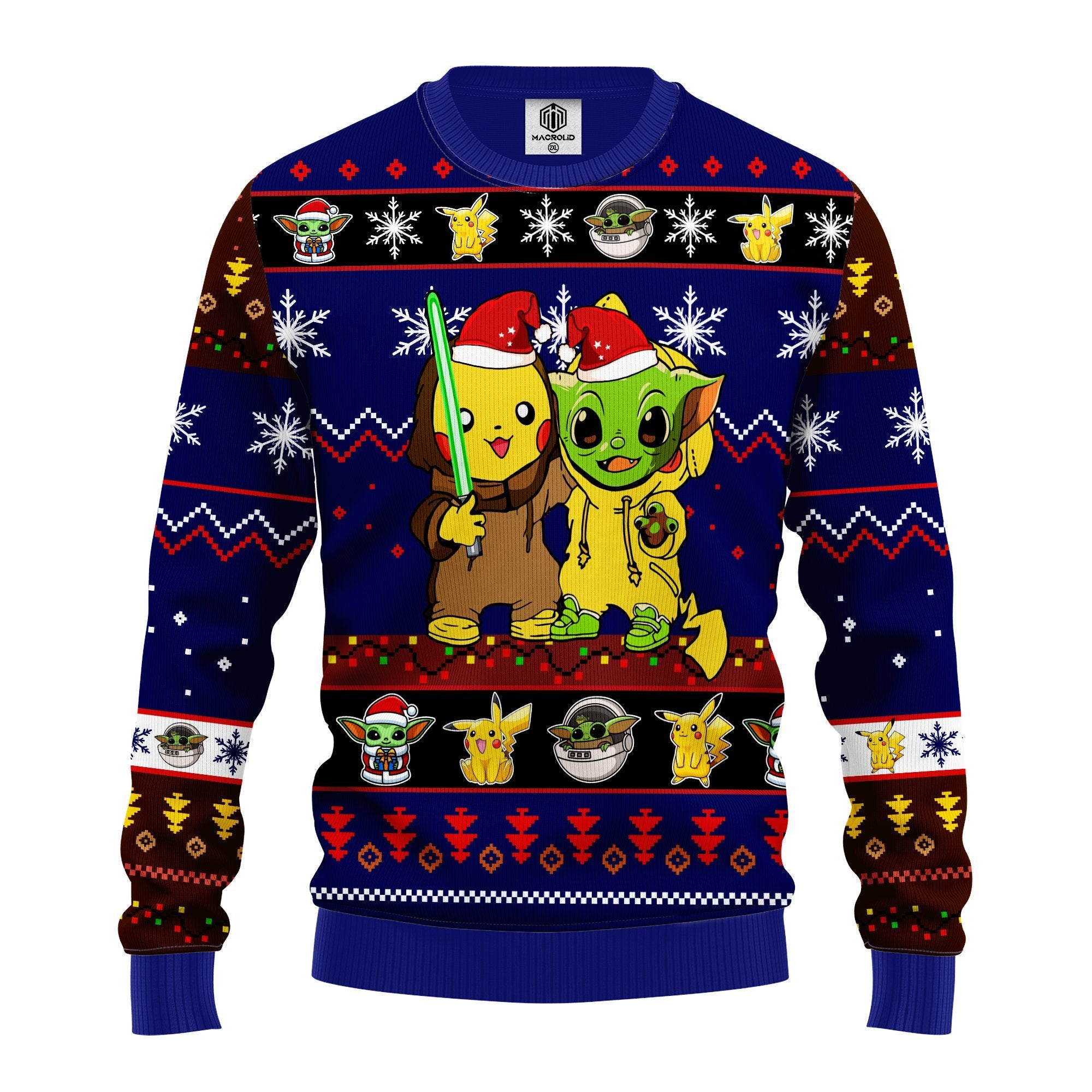 Pikachu And Yoda Ugly Christmas Sweater Blue 1 Amazing Gift Idea Thanksgiving Gift