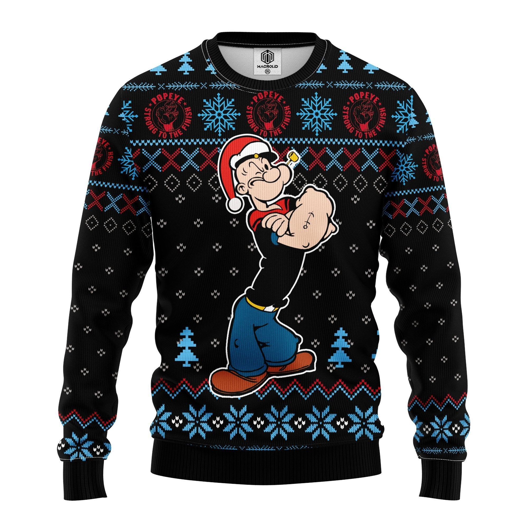 Popeye Strong Ugly Christmas Sweater Amazing Gift Idea Thanksgiving Gift