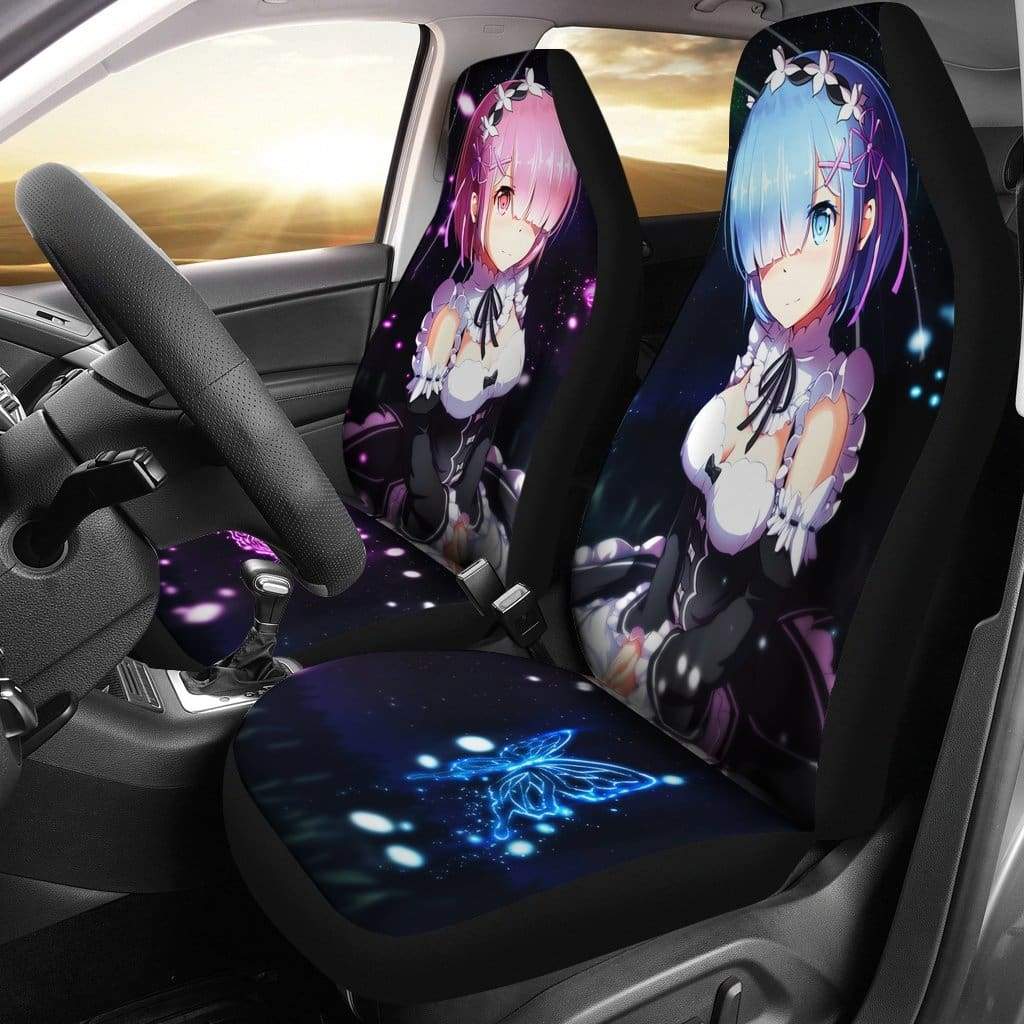 Rem And Ram Re:Zero Starting Life In Another World Car Premium Custom Car Seat Covers Decor Protectors