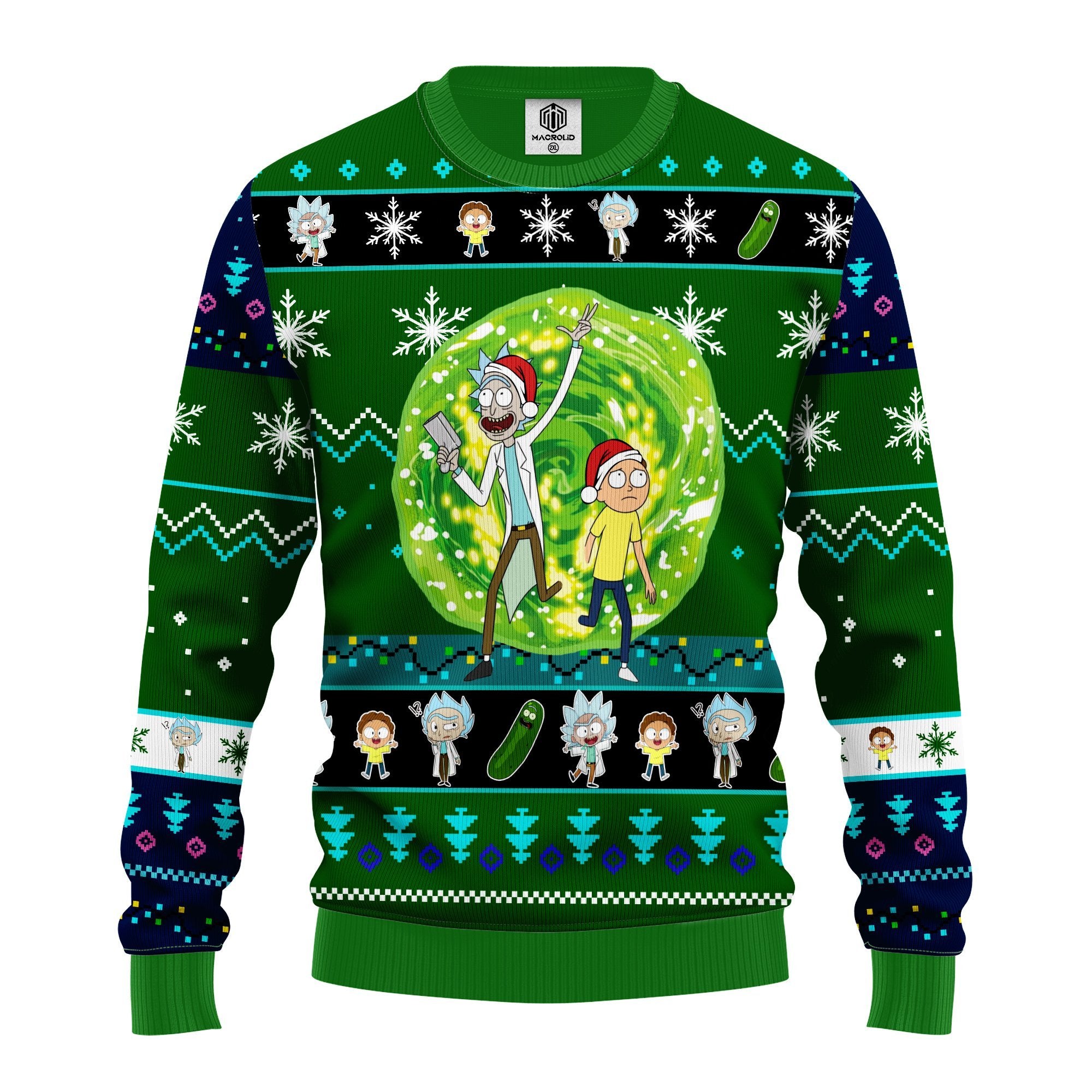 Rick And Morty Ugly Christmas Sweater Green 1 Amazing Gift Idea Thanksgiving Gift