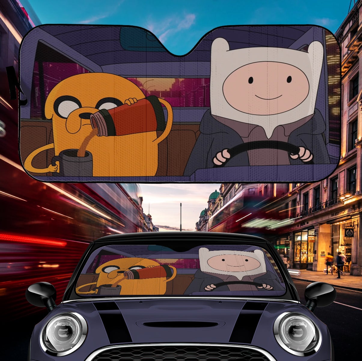 Adventure Time Finn And Jack Car Auto Sunshade