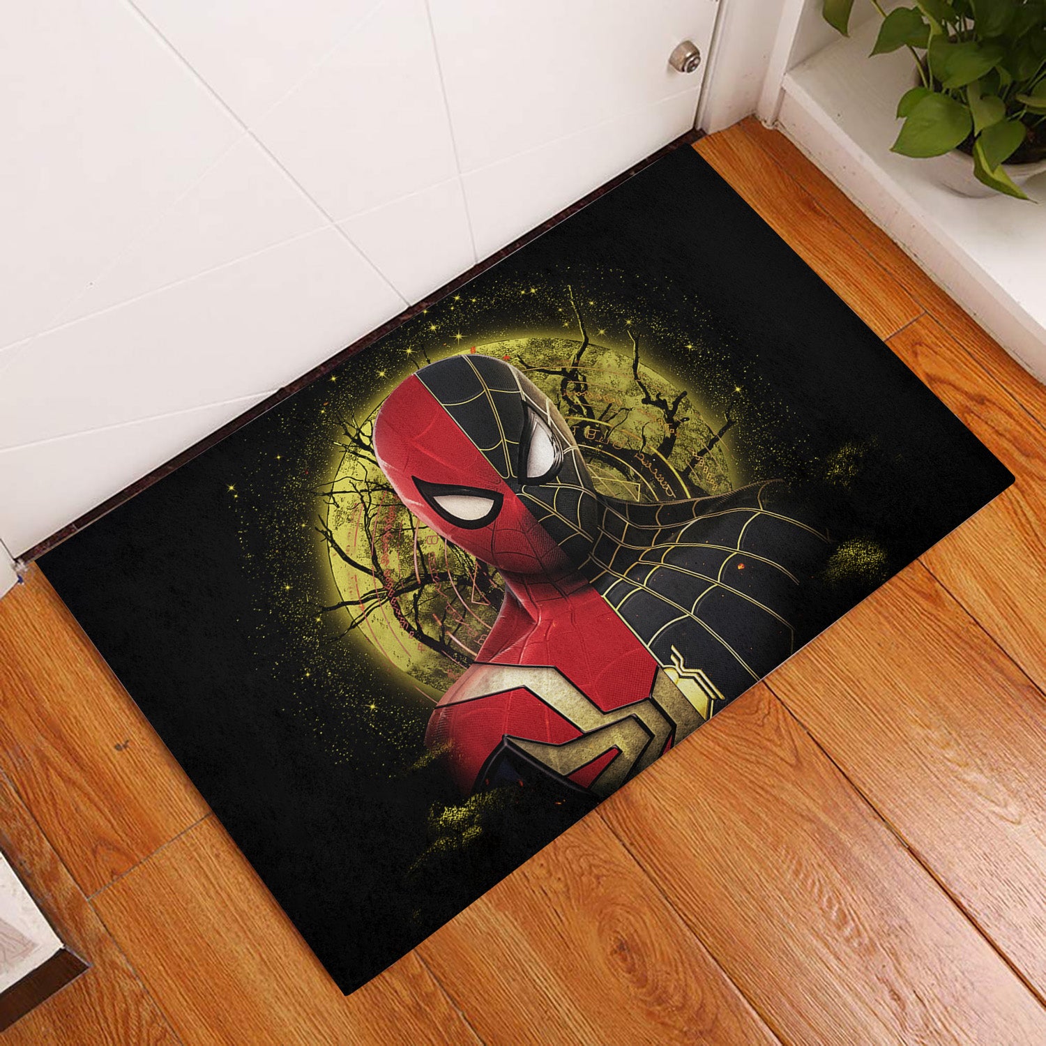 Spiderman Black Suit No Way Home Moonlight Door Mats Home Decor