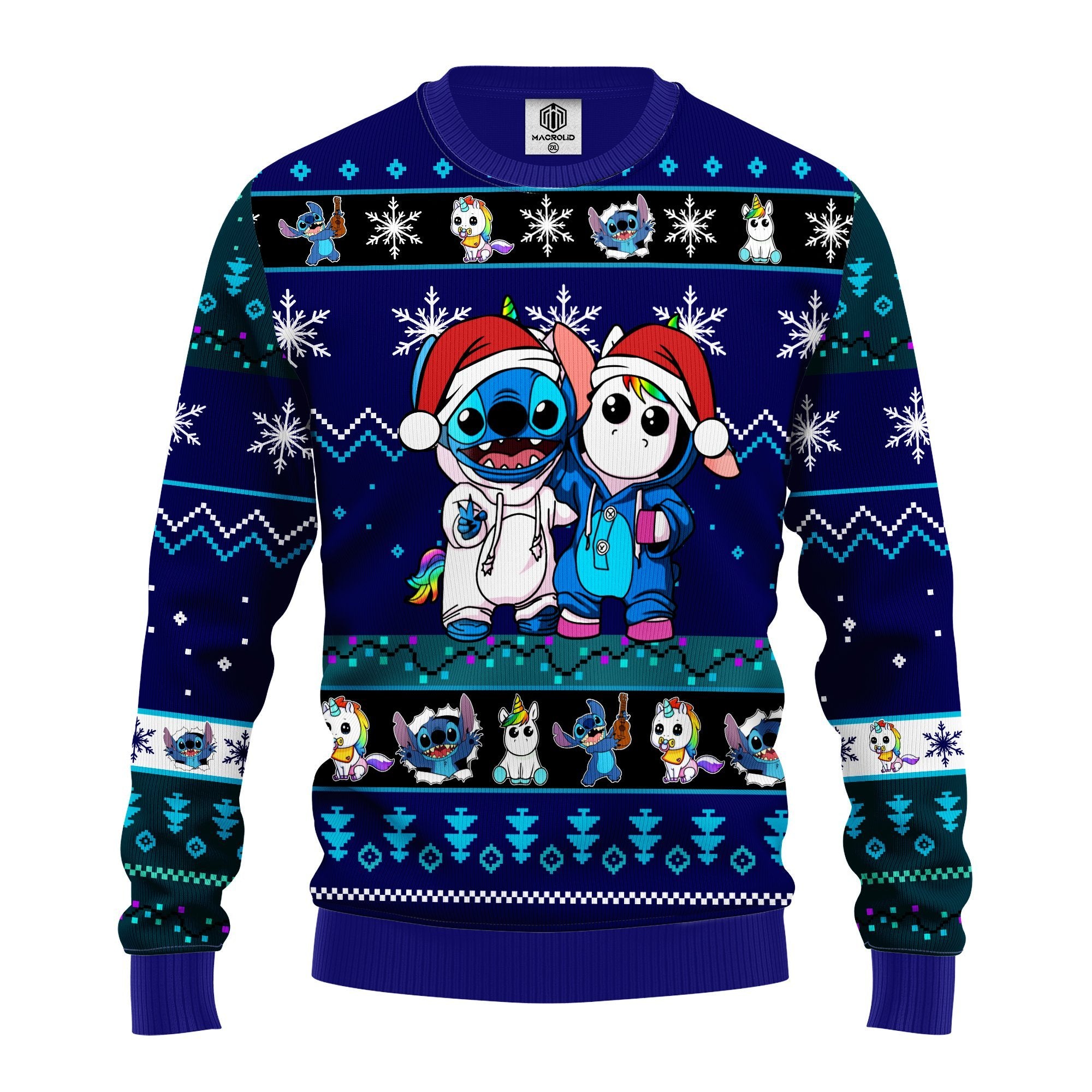 Stitch Unicorn Ugly Christmas Sweater Blue 1 Amazing Gift Idea Thanksgiving Gift