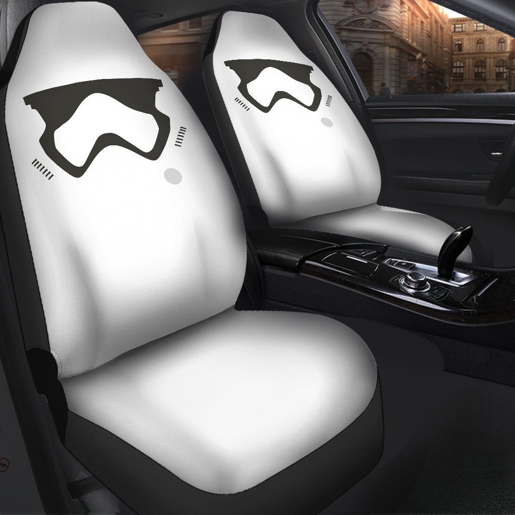Stormstrooper Face Premium Custom Car Seat Covers Decor Protectors