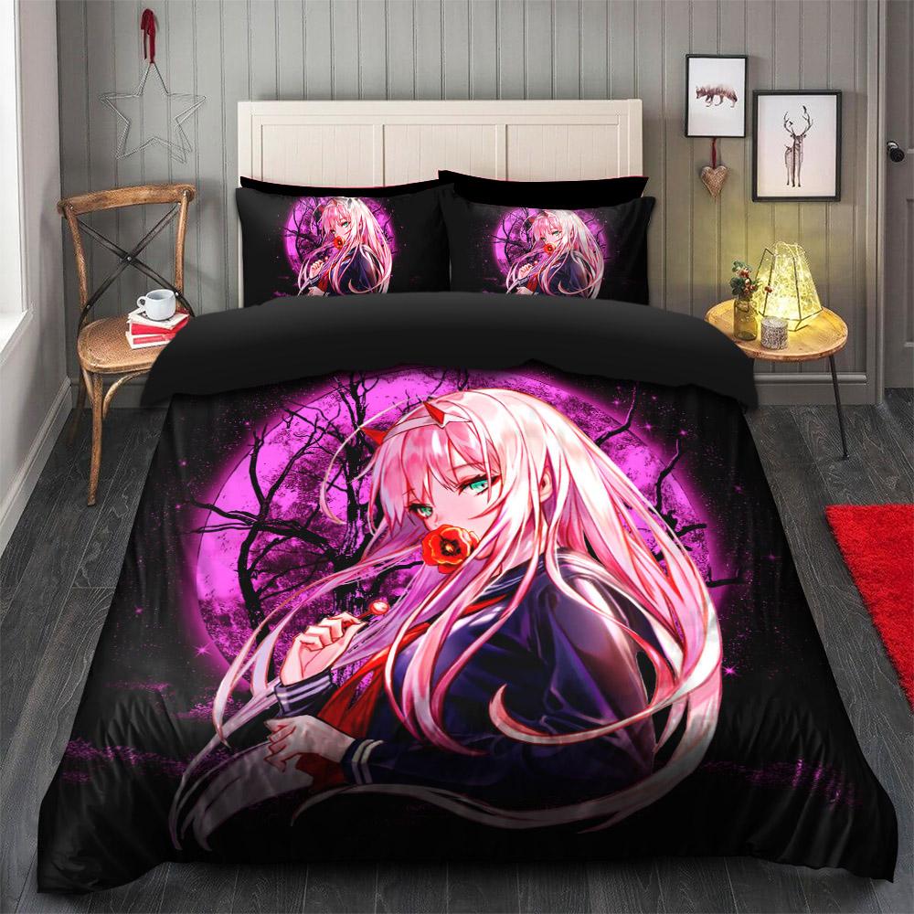 Darling In The Franxx Zero Two Moonlight Bedding Set Duvet Cover And 2 Pillowcases