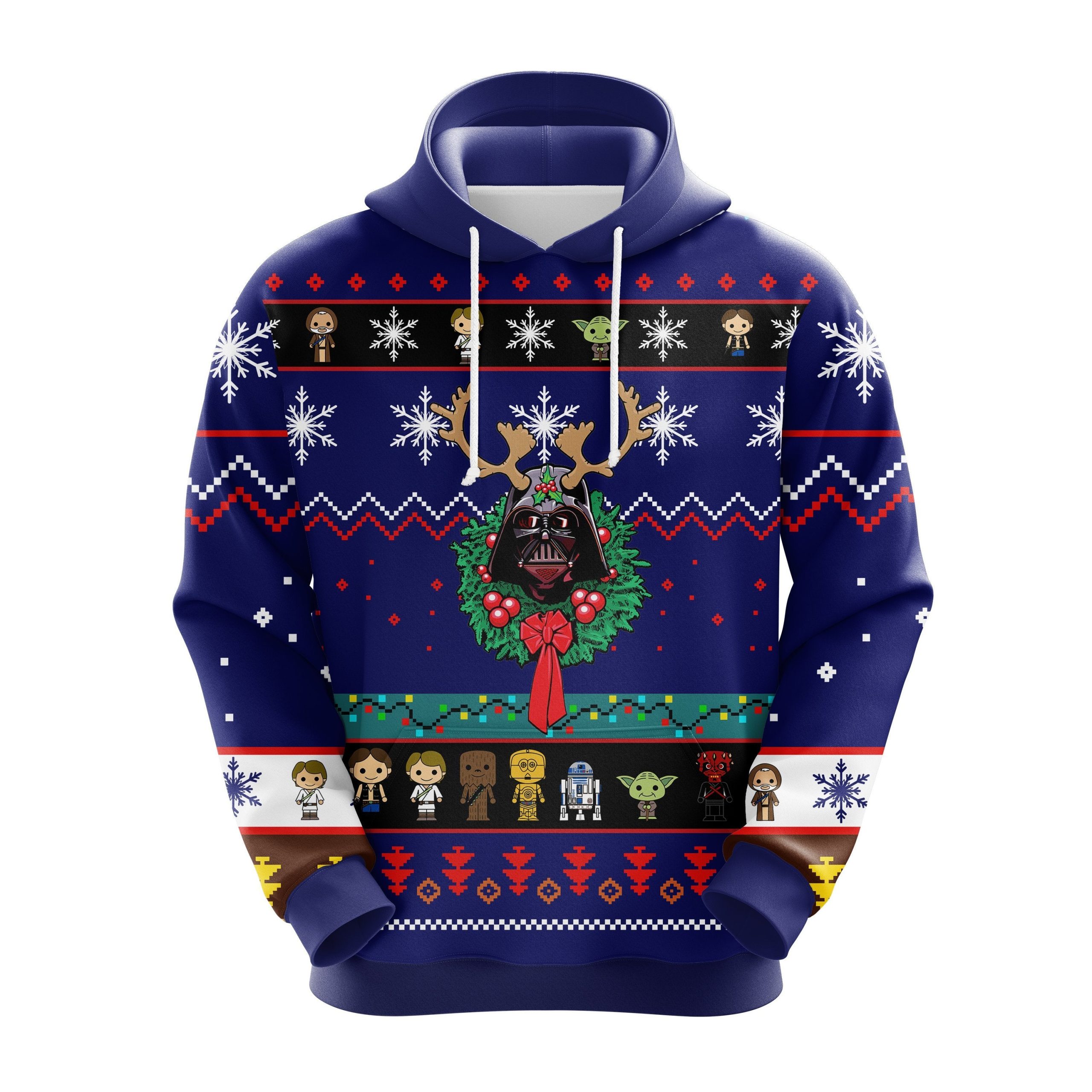 Star Wars Christmas Cute Noel Mc Ugly Hoodie Blue 1- Amazing Gift Idea Thanksgiving Gift