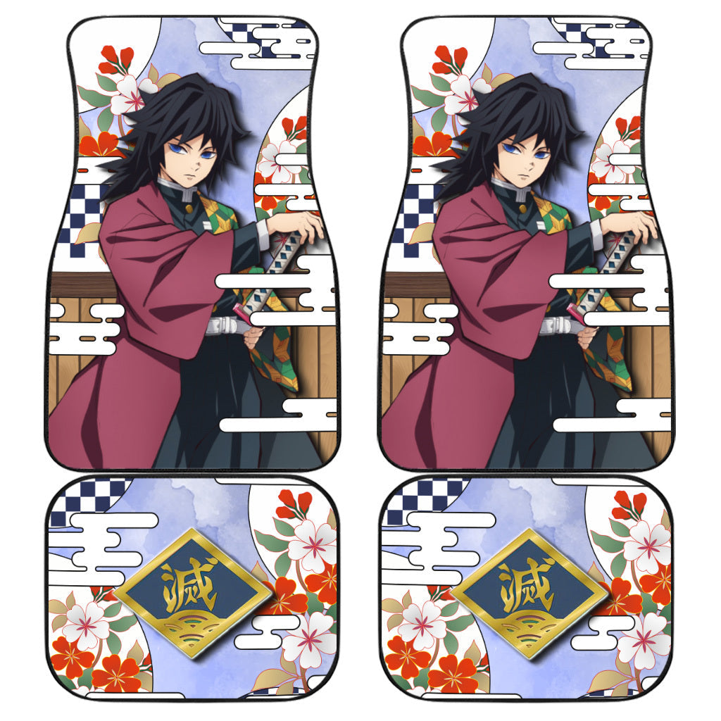 Giyu Tomioka Car Floor Mats Custom Demon Slayer Anime Car Accessories