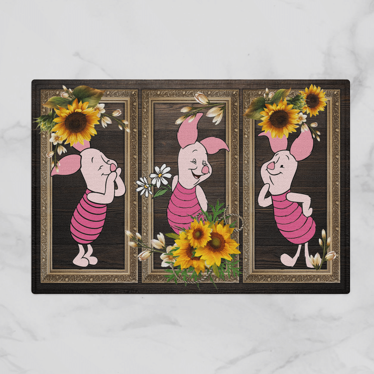 Piglet Sunflower Door Mat Bathroom Mats Home Decor