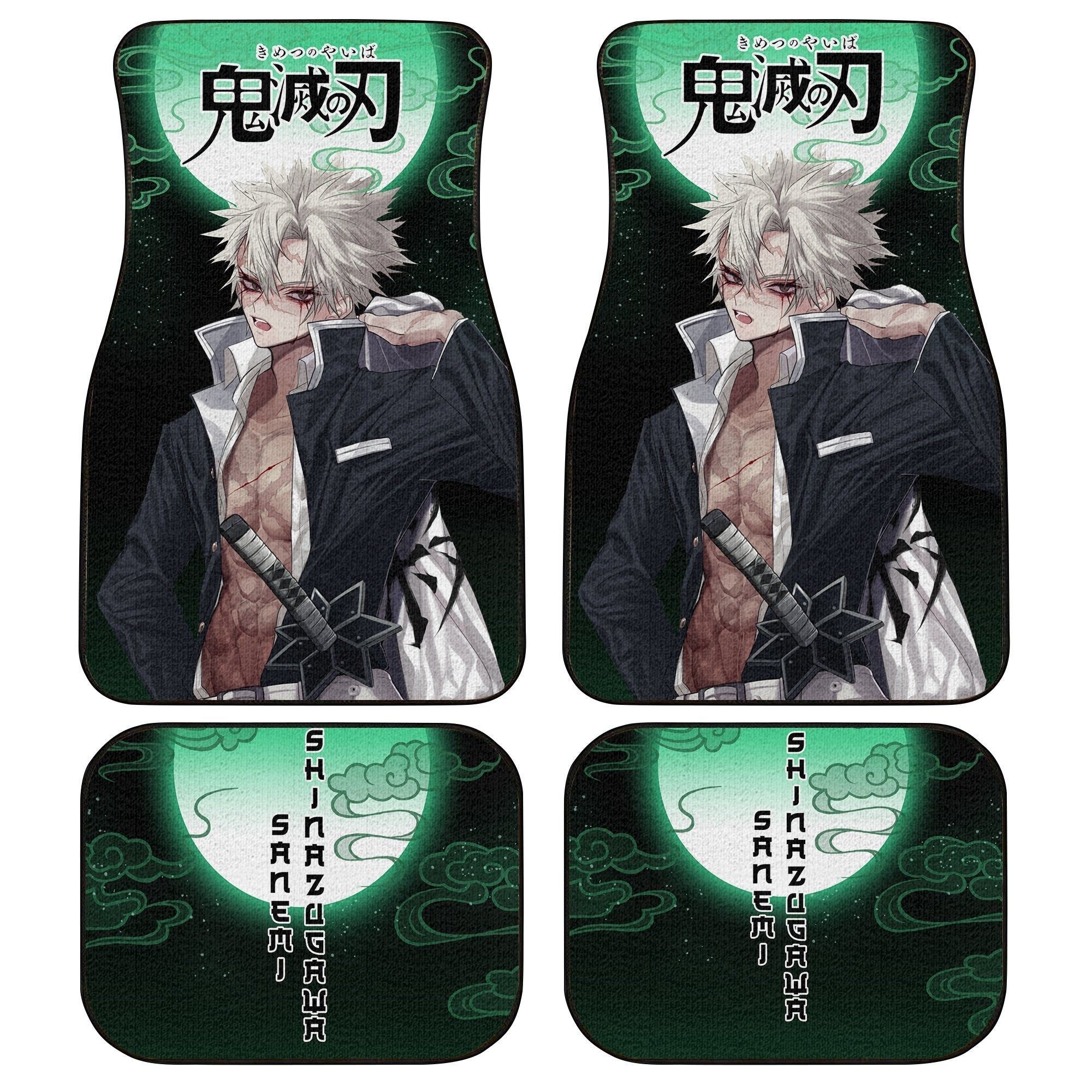 Demon Slayers Anime Car Floor Mats Sanemi Shinazugawa Kimetsu no Yaiba Car Accessories