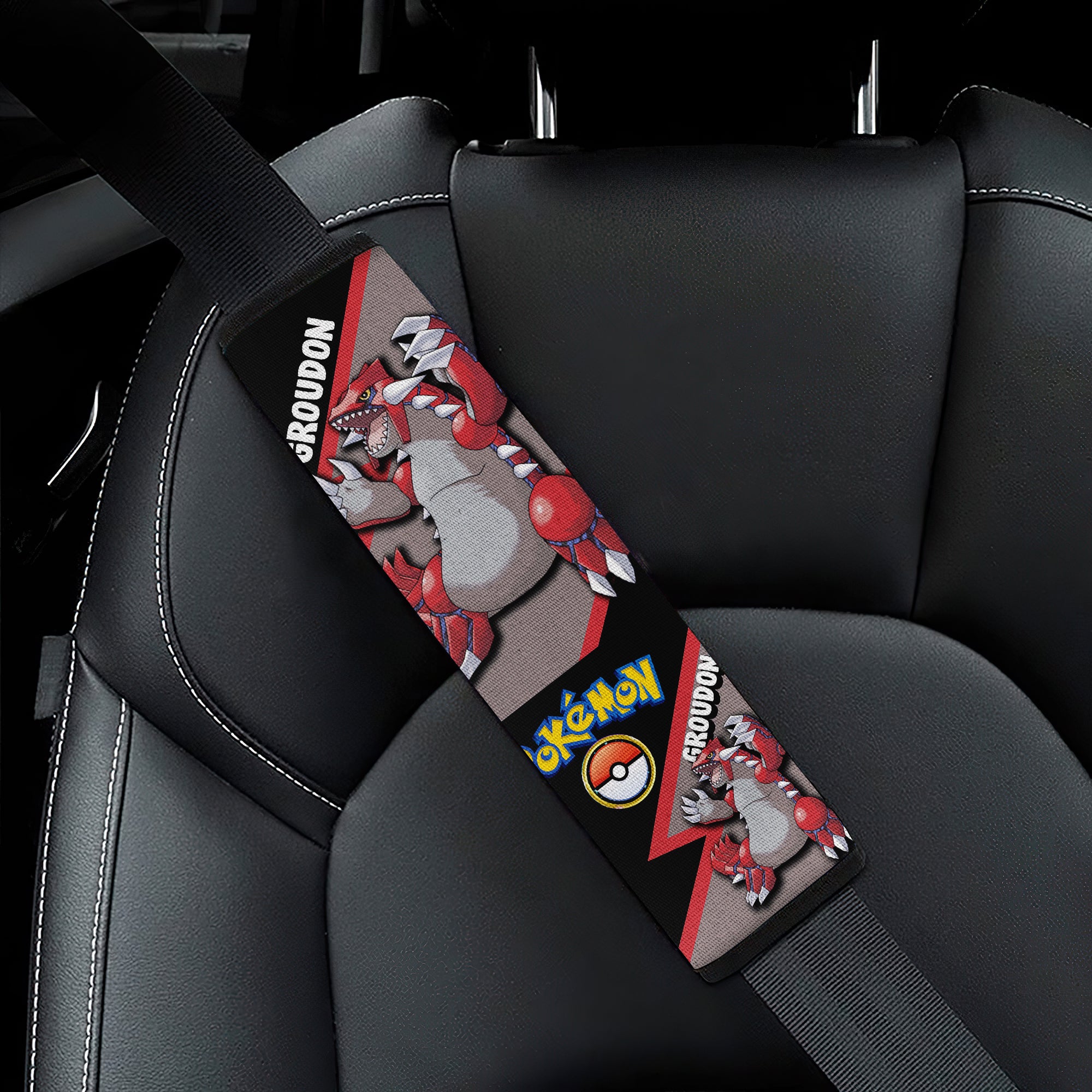 Groudon seat belt covers Anime Pokemon Custom Car Accessories
