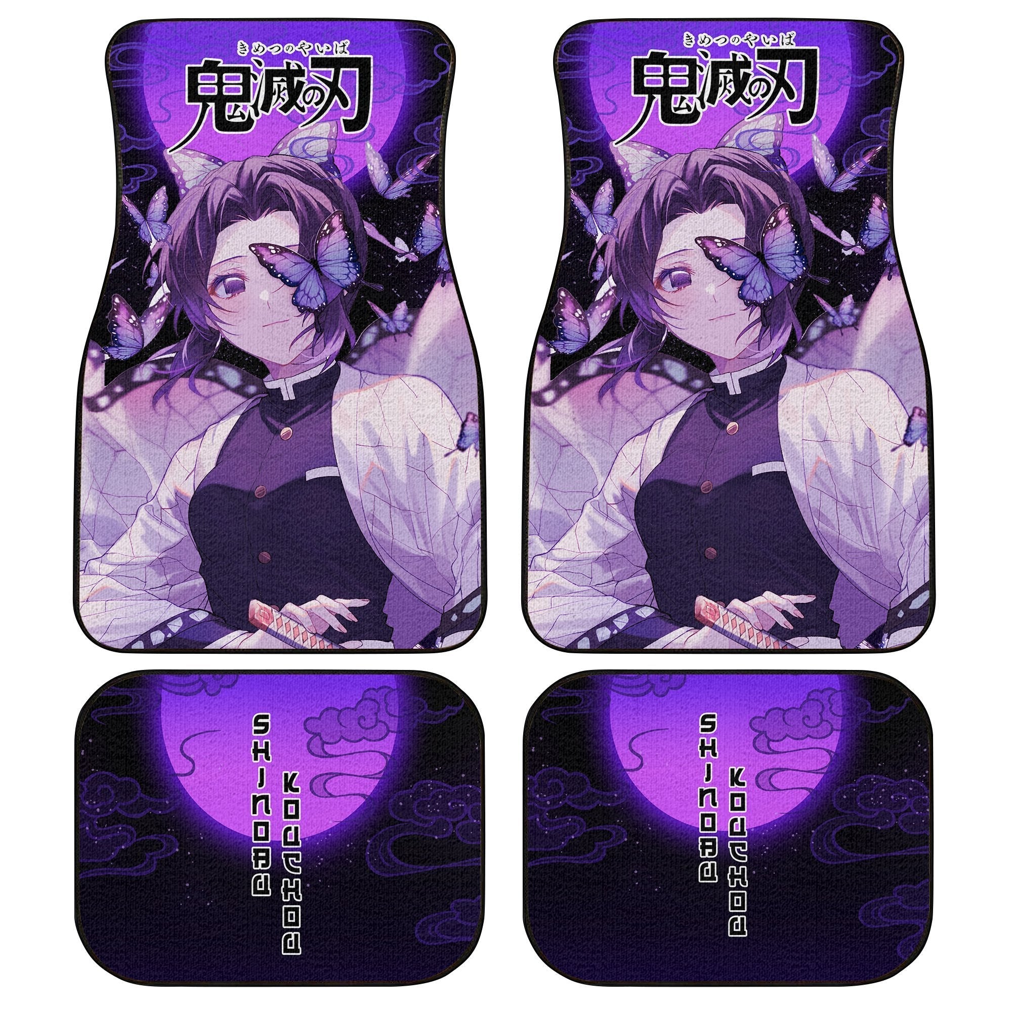 Demon Slayers Anime Car Floor Mats Shinobu Kocho Kimetsu no Yaiba Car Accessories